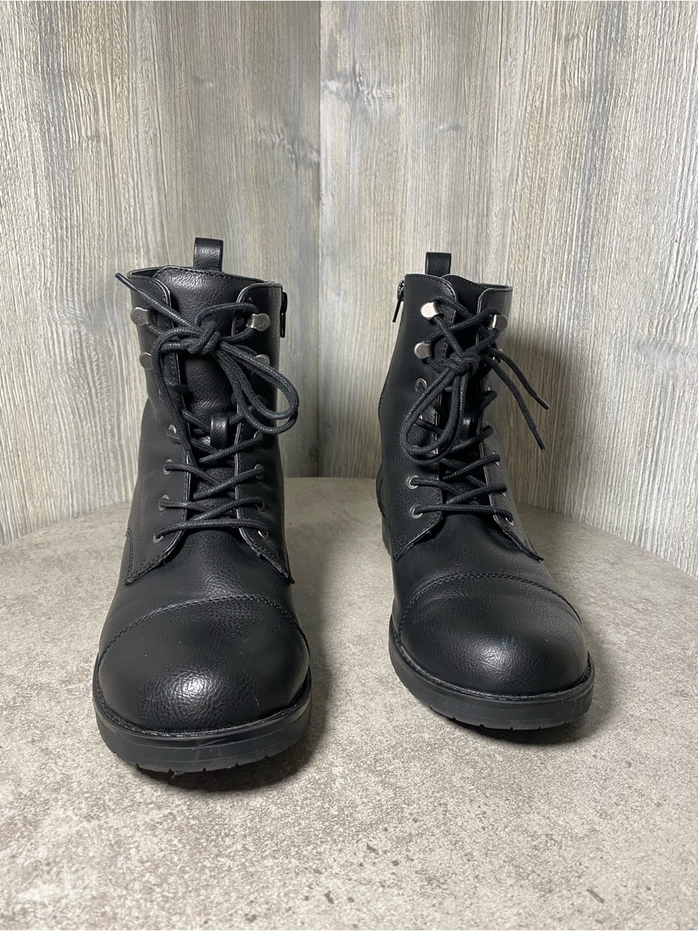 Lane Bryant Combat Boots Womens
9 Black Dream Cloud Lace Up Side
Zip Lug Sole